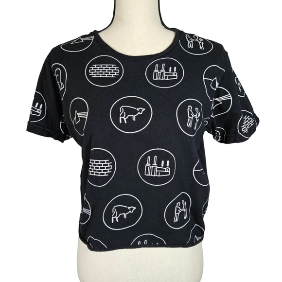 Pink Floyd Black Crop Top, Black/Tan, Medium - Picture 1 of 9